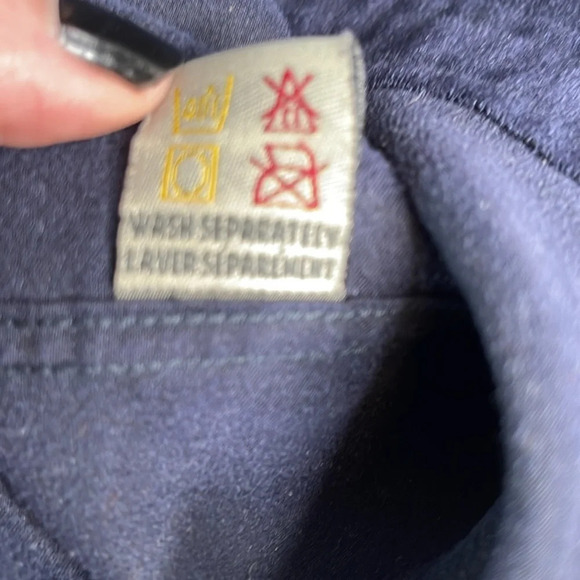 VINTAGE 90s Retreat Men’s Navy Blue Chamois  Microfibre Boxy Shirt Size M 15.5 - Picture 11 of 13